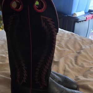 Texas Cowboy Boots Black and Red Western Boots